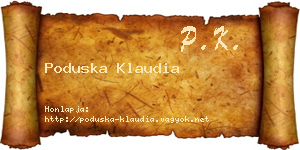Poduska Klaudia névjegykártya